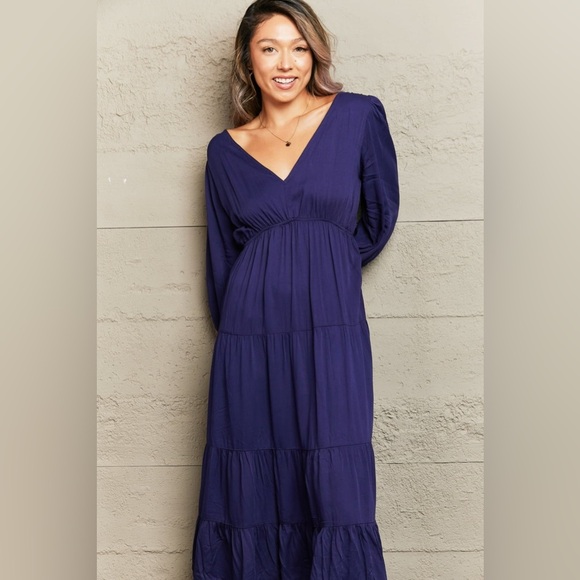 Tied Backless Tiered Midi Dress - Picture 5 of 5